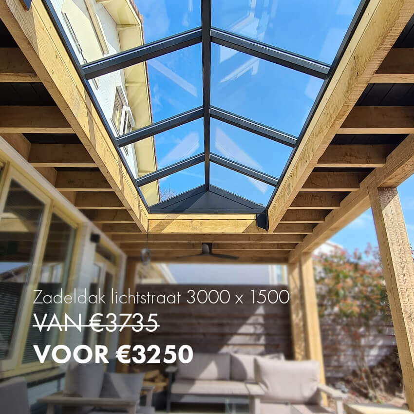 Voorjaarsactie zadeldak lichtstraat