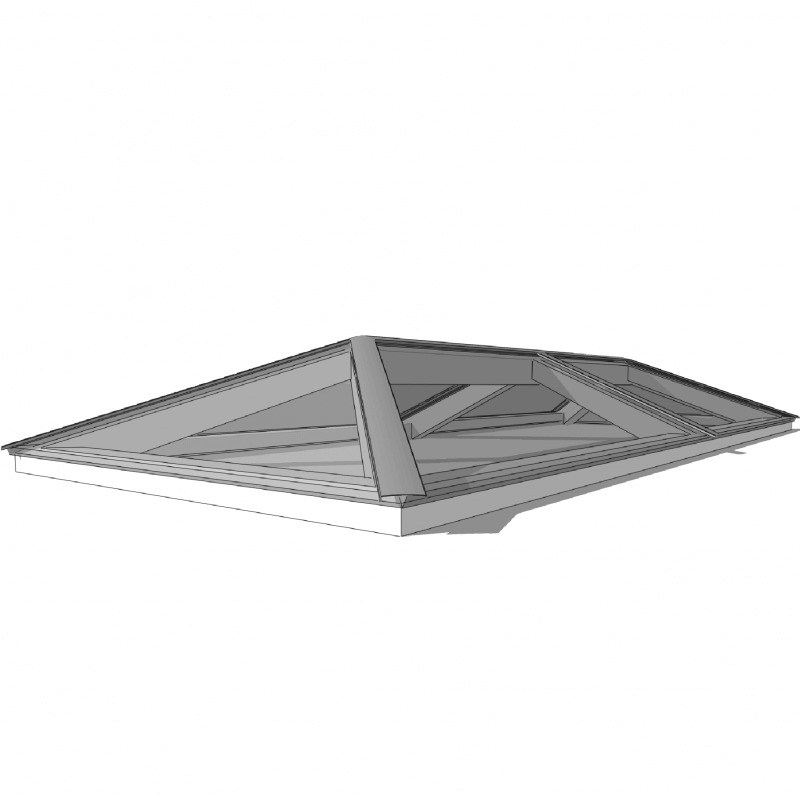 Afbeelding lichtstraat schilddak 4000 x 1500mm hoog rendement veiligheidsglas