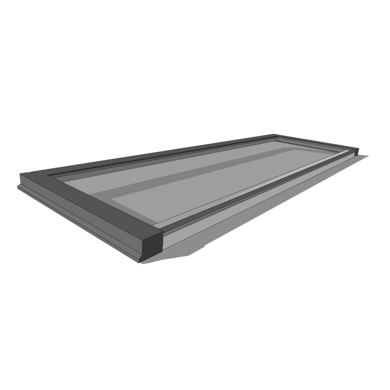 Afbeelding lichtstraat vlak 2000 x 1000mm hoog rendement veiligheidsglas